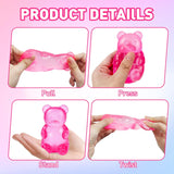 Stress Bear Taba Squishy Balls, Bear Toy Taba Squishy Toys for Kids Stress Relief Squeeze Balls for Valentines Day Gifts Birthday Gifts Party Favors-Rosy