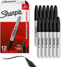 Sharpie Permanent Markers, Fine Tip, Black, 12 Count - Office Supplies, Quick Drying, Fade Resistant, for Wood, Plastic, Paper, Metal, and More