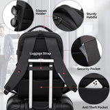 DUSLANG 17 Inch Laptop Backpack for Travel Water Resistant College Backpack for Men/Women Laptop Bag with USB Charging Port,Black