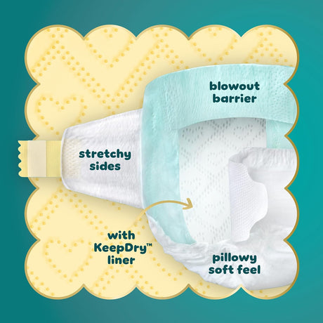 Pampers Swaddlers Diapers, Size 4 (15-34 Lbs), 150 Count, Absorbent, Keeps Baby Dry and Comfortable, Skin Safe Disposable Baby Diaper (Packaging May Vary)