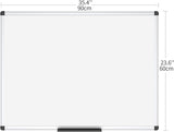VIZ-PRO Magnetic Dry Erase Board, 36 X 24 Inches, Silver Aluminium Frame