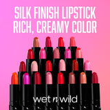 Wet N Wild Silk Finish Lipstick, Hydrating Rich Buildable Lip Color, Formulated with Vitamins A,E, & Macadamia for Ultimate Hydration, Cruelty-Free & Vegan - Dark Pink Frost