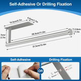 Paper Towel Holder - Self-Adhesive or Drilling, Brushed Nickel, Wall Mounted, SUS304 Stainless Steel Kitchen Roll Dispenser under Cabinet