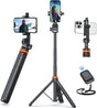 EUCOS 62" Phone Tripod, Tripod for Iphone & Selfie Stick with Remote, Extendable Cell Phone Stand & Ultimate Phone Holder, Solidest Phone Stand Compatible with Iphone/Android