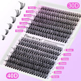 Pawotence Lash Extension Kit DIY 280Pcs Lash Clusters Eyelash Extension Kit, 9-16Mm 30D 40D Individual Lashes Kit with Lash Bond and Seal, Lash Tweezers for Self Use (30D&40D, 0.07D, 9-16Mm, Kit)