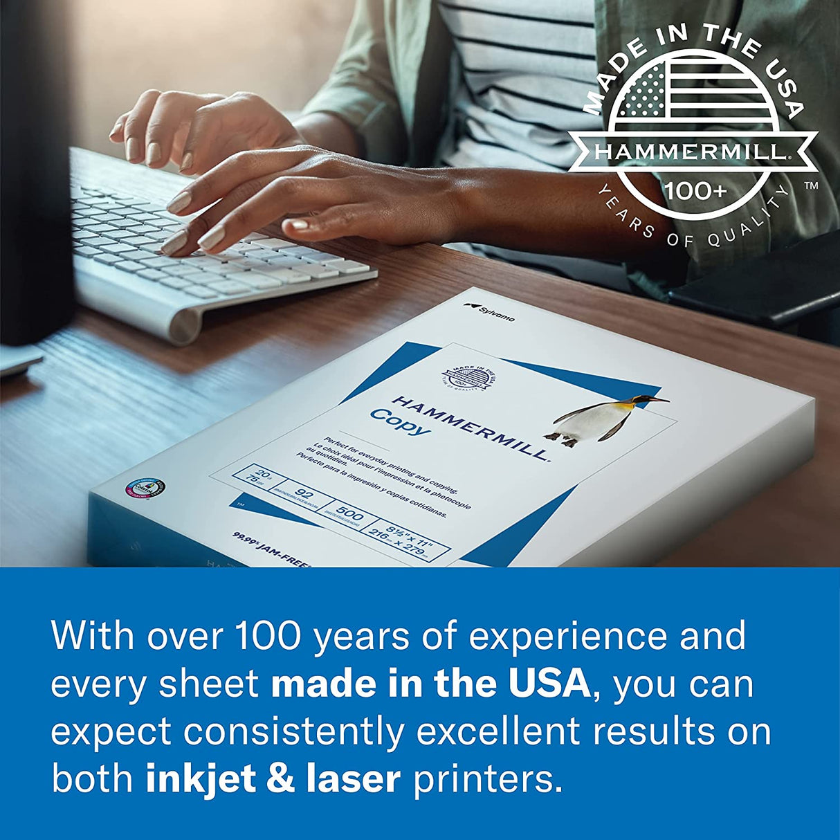 Hammermill Printer Paper, 20 Lb Copy, 8.5 X 11-8 Ream (4,000 Sheets) - 92 Bright, Made in the USA
