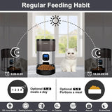 Automatic Cat Feeder MOERUN 6L Transparent Cat Food Dispenser Timed Cat Feeder with Desiccant Bag,Programmable Feeder 1-9 Portion 1-4 Meals per Day 20S Voice Recorder for Small&Medium Pets