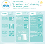 Regalo Safety 29-38.5" Baby Gate for Doorways & Bottom of Stairs, Pressure Mounted Baby Gate with Door for Babies, Toddlers & Pets, Tested & Safe for 30 Years, American Designed, American Owned, White