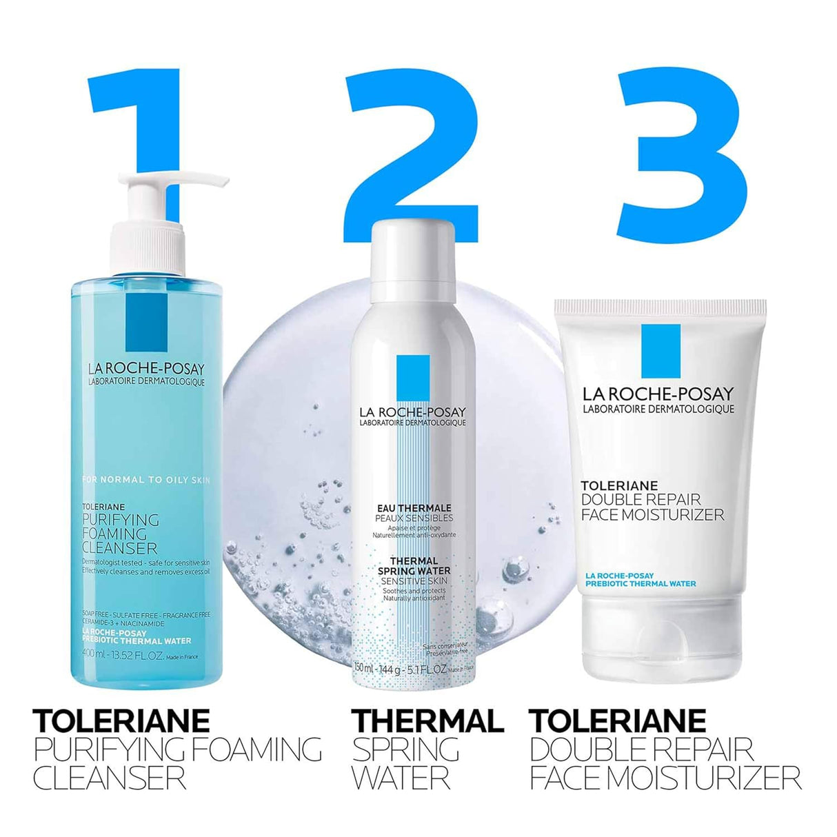 La Roche-Posay Toleriane Purifying Foaming Facial Cleanser, Oil Free Face Wash for Women & Men with Niacinamide + Ceramides, Pore Cleanser Safe for Sensitive Skin, Won’T Dry Out Skin, Soap Free