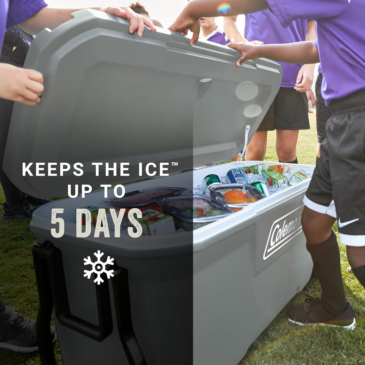 Coleman Classic Series Insulated Portable Rolling Cooler with Wheels, Leak-Resistant Outdoor Hard Cooler Keeps Ice up to 5 Days, 65-Quart
