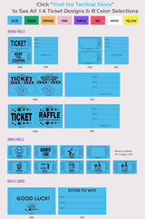 1000 Tacticai Raffle Tickets, Blue (1 of 8 Colors), Double Roll, Ticket for Events, Entry, Class Reward, Fundraiser & Prizes