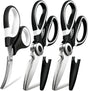 OMDAR Food Grade Kitchen Scissors All Purpose 3 Pack - Heavy Duty Stainless Steel Cooking Shears for Cutting Meat, Food, Fish, Poultry Sharp Sissors for Dishwasher Safe - with Protective Sheath