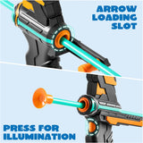 JOYIN Kids Bow and Arrow Set, LED Light up Archery Toy Set with 9 Suction Cup Arrows, Target & Arrow Case, Indoor and Outdoor Hunting Play Gift Toys for Kids, Boys & Girls Ages 6-12