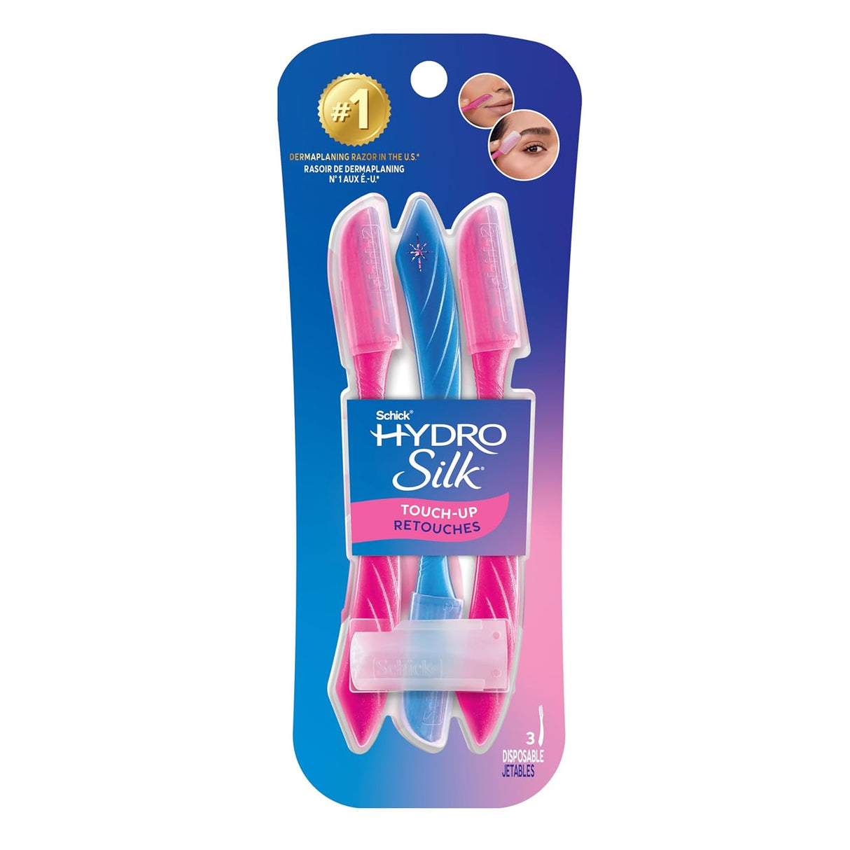 Schick Womens Silk Touch-Up Eyebrow Razor 3 Count