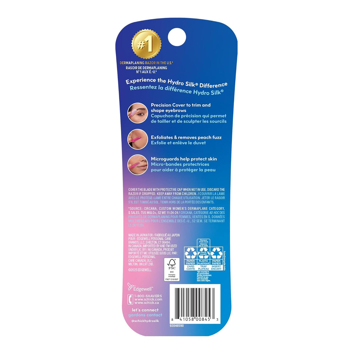 Schick Womens Silk Touch-Up Eyebrow Razor 3 Count