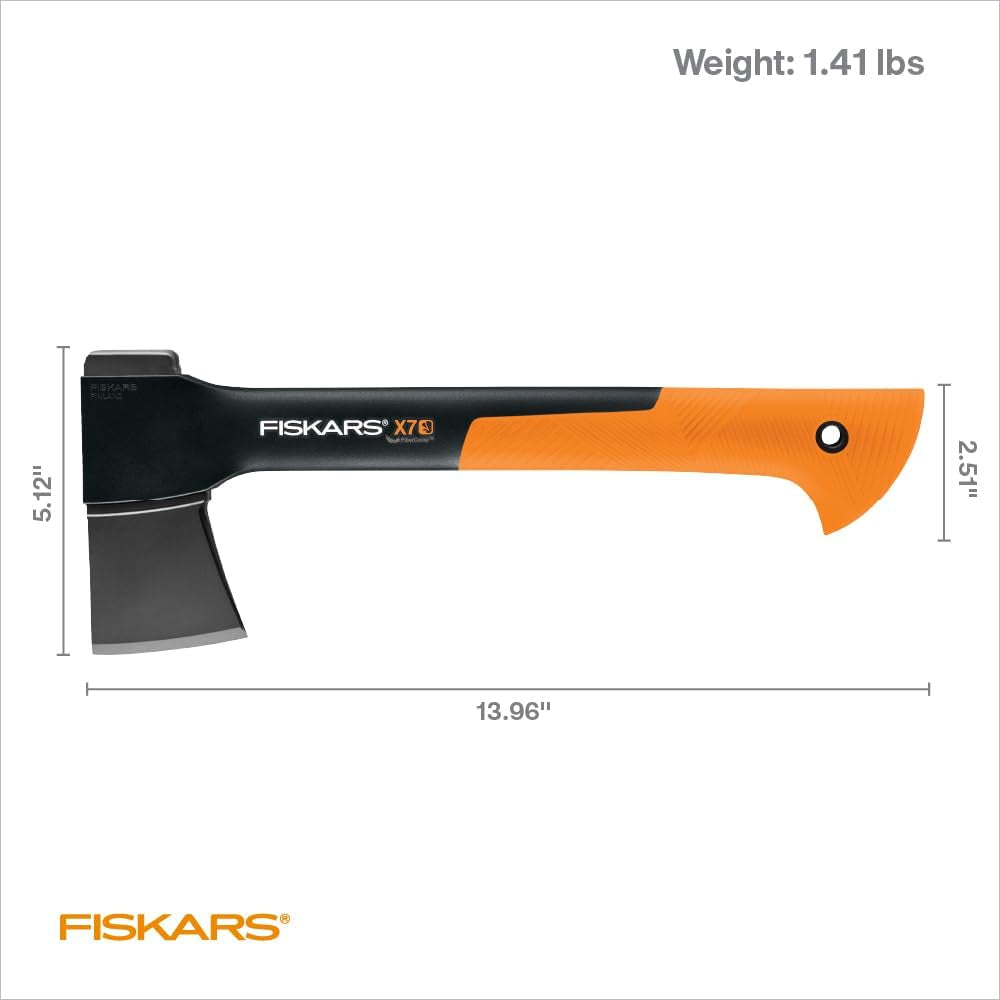 Fiskars X25 Splitting Axe, 28" Wood Splitting Axe for Medium to Large Size Logs with Shock Absorbing Handle and Sheath, Split Firewood, Forged Steel Blade, Bushcraft Gear and Camping Hatchet