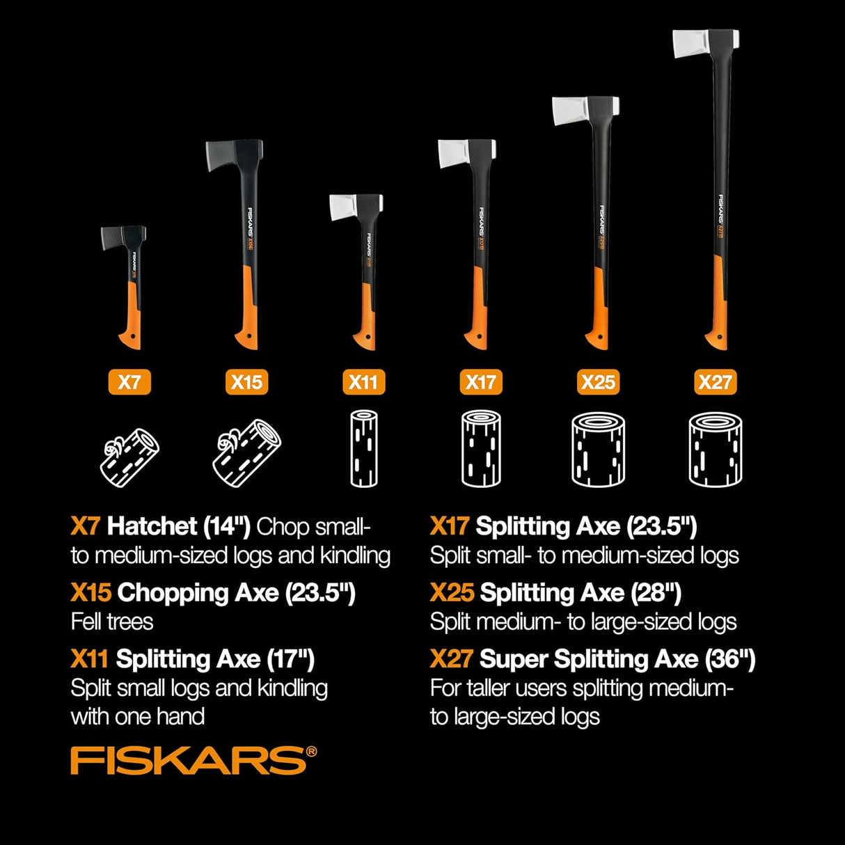 Fiskars X13 Ultralight Hiking Axe 13", Ultra-Sharp Forged Steel Blade for Efficient Chopping & Camping, 15% Lighter High-Visibility Orange Fibercomp Handle Drives Tent Stakes, Sheath Included