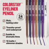 Revlon Colorstay Pencil Waterproof Eyeliner, Smudge-Proof, Eye Makeup with Built-In Sharpener, 202 Black Brown, 0.01 Oz