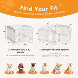 NEWBULIG Dog Playpen 4-Panel, 24IN Puppy Playpen, Stable Dog Play Pen Indoors/Outdoor with Secure Locking Door, Plastic Pet Fence for Small & Medium Dogs