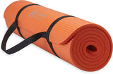 Gaiam Essentials 2/5" Thick (10Mm) Yoga & Pilates, Fitness & Exercise Mat with Easy-Cinch Carrier Strap Cusion Support for Fitness and Gym Workouts