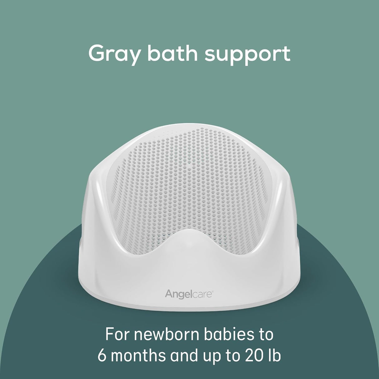 Angelcare Baby Bath Support (Gray) | Ideal for Babies Less than 6 Months Old