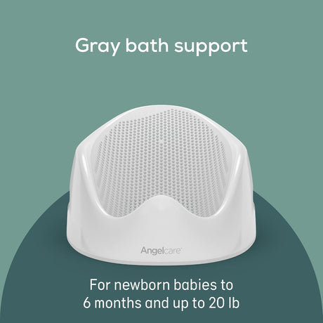 Angelcare Baby Bath Support (Gray) | Ideal for Babies Less than 6 Months Old