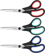 Ibayam 3-Pack 8" Heavy Duty Scissors with Ultra Sharp Blades and Comfort Grip Handles - for Office, Home, School, Sewing, and Crafts