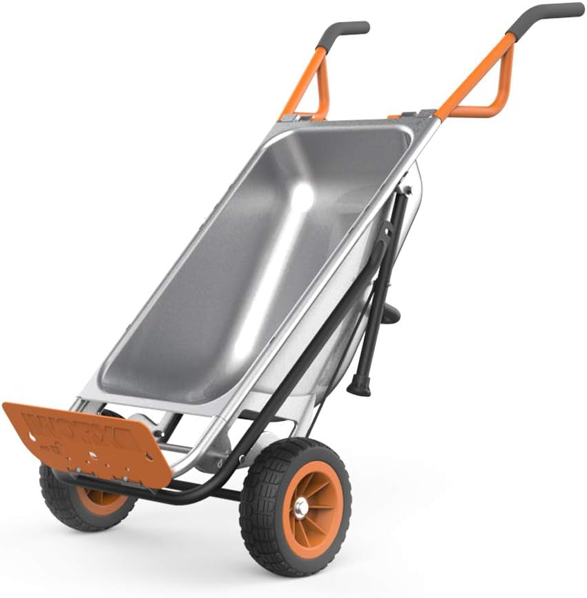 Worx WG050 8-In-1 Aerocart Garden Cart/Wheelbarrow Heavy Duty/Dolly
