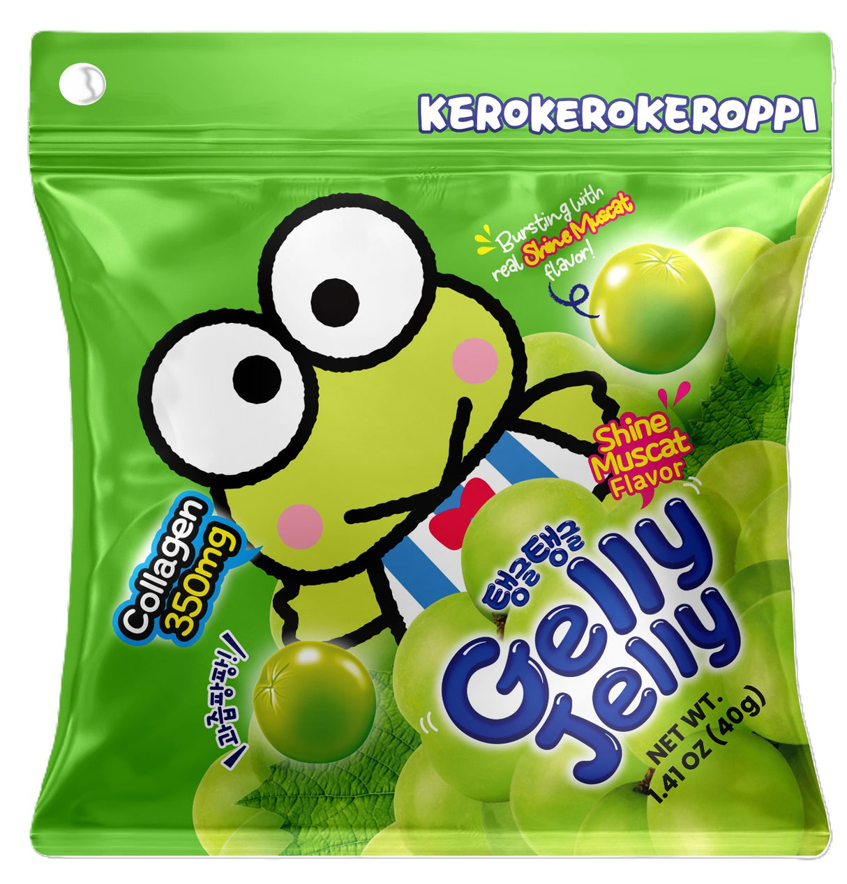 Gelly Jelly Kerokerokeroppi Shine Muscat Flavor Collagen Jelly Snack 40g